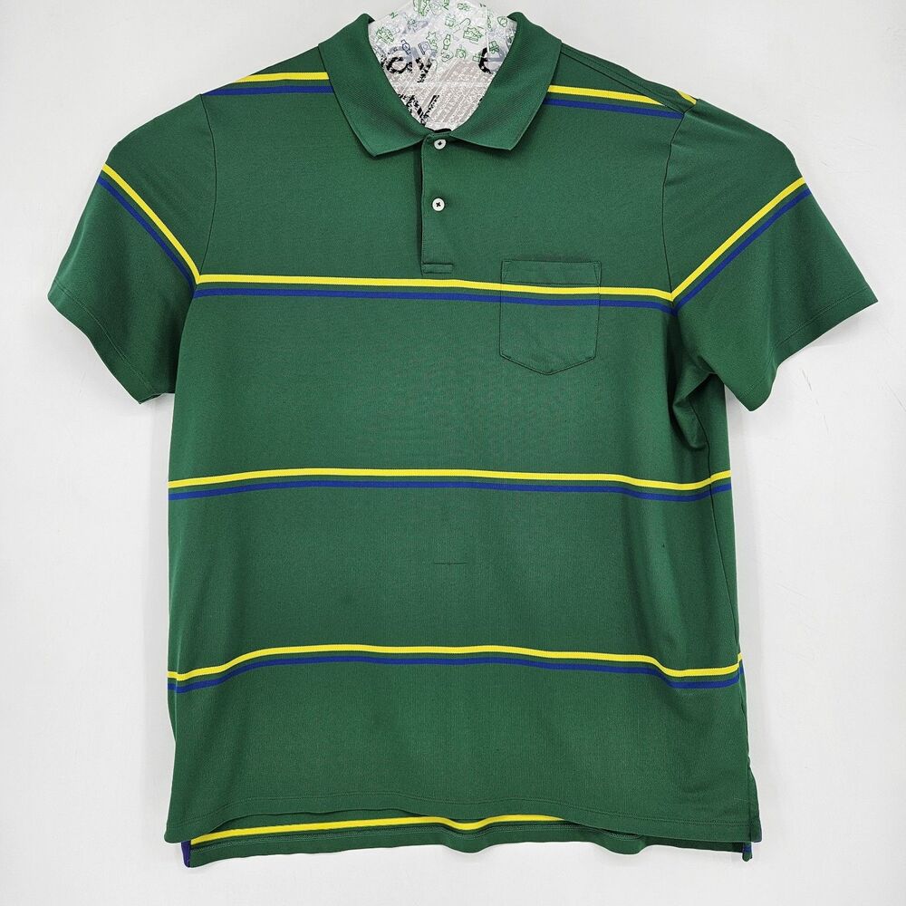 Ralph Lauren RLX Shirt‎ Mens XL Wicking Striped Green Performance Golf Polo